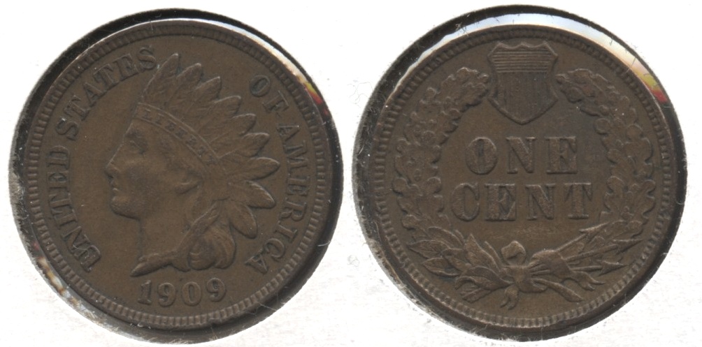 1909 Indian Head Cent AU-50 #m