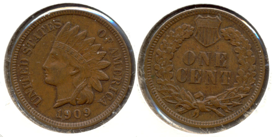 1909 Indian Head Cent AU-55 a