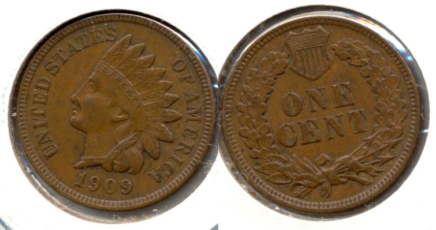 1909 Indian Head Cent AU-55 b
