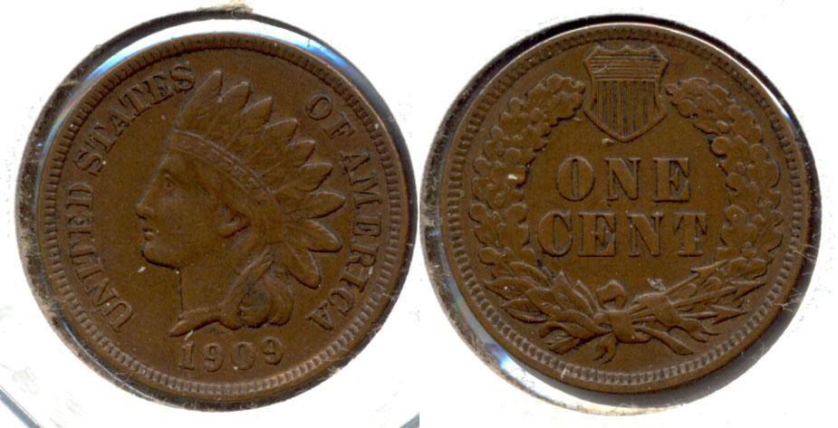 1909 Indian Head Cent EF-40 f