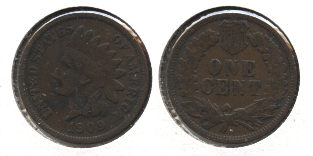 1909 Indian Head Cent Fine-12 #d Old Scratch