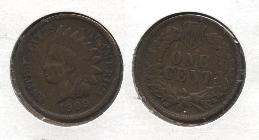 1909 Indian Head Cent Fine-12 #h