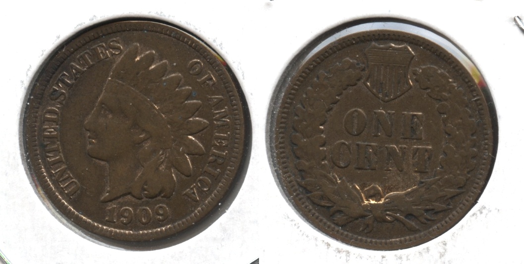 1909 Indian Head Cent Good-4 #ap Cleaned Retoned