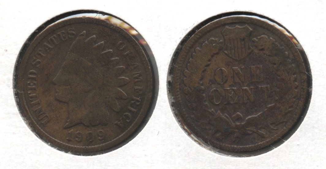 1909 Indian Head Cent Good-4 #aw Cleaned Retoned