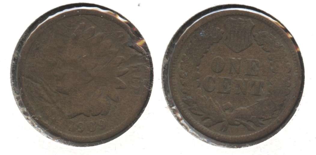 1909 Indian Head Cent Good-4 #bd Damage