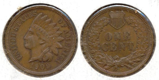 1909 Indian Head Cent MS-60 Brown