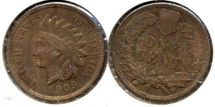 1909 Indian Head Cent MS-60 Brown a