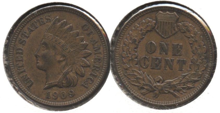 1909 Indian Head Cent MS-60 Brown #d