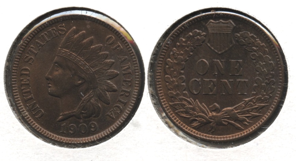 1909 Indian Head Cent MS-64 Red Brown #a