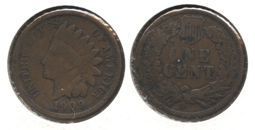1909 Indian Head Cent VG-8 #l Bent