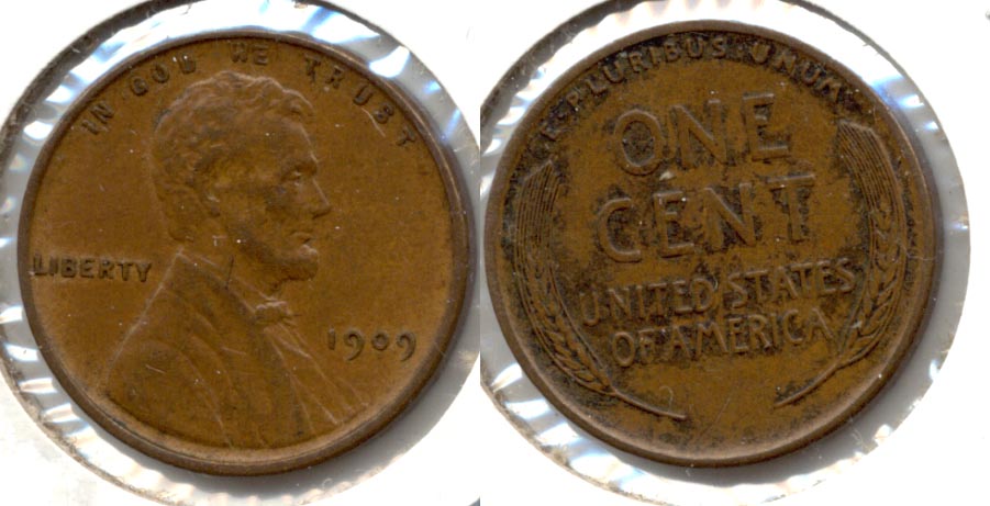 1909 Lincoln Cent AU-50 al