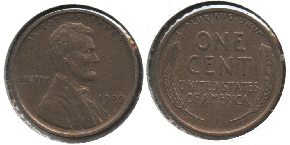 1909 Lincoln Cent AU-50 Cleaned #as