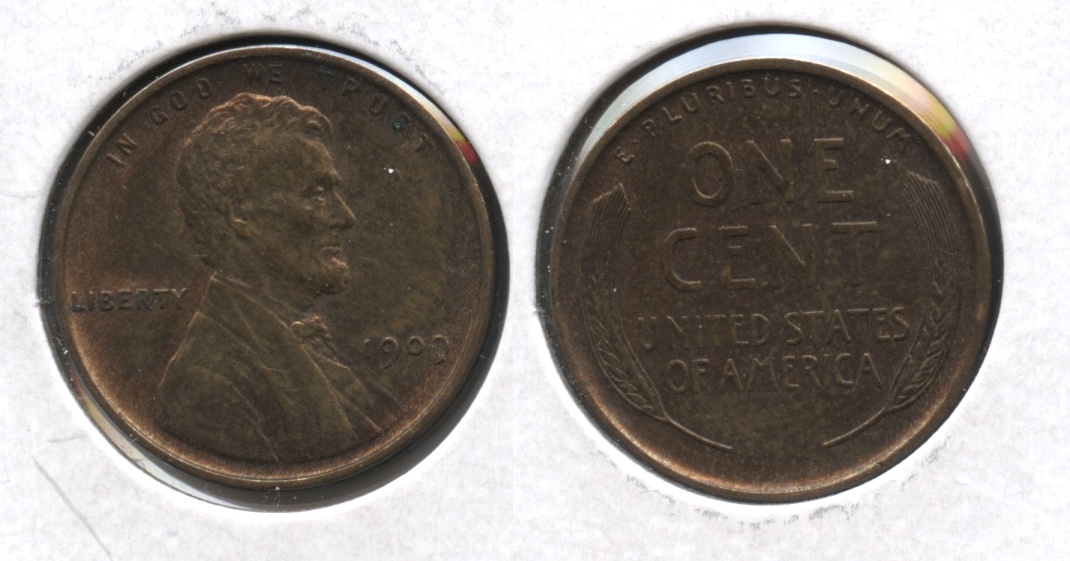 1909 Lincoln Cent AU-50 #ay Cleaned Retoned