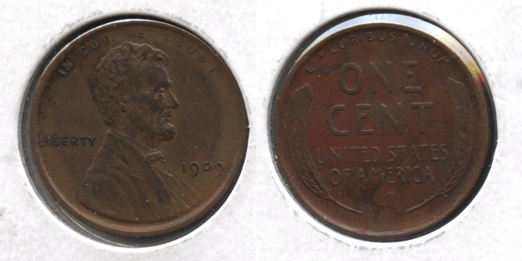 1909 Lincoln Cent AU-50 #az Discolored