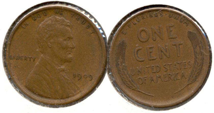 1909 Lincoln Cent AU-55 ab