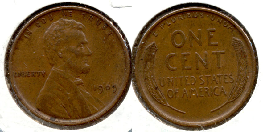 1909 Lincoln Cent AU-55 e