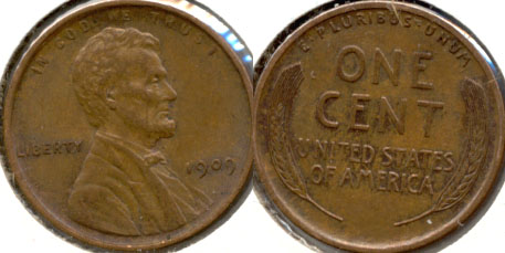 1909 Lincoln Cent AU-58