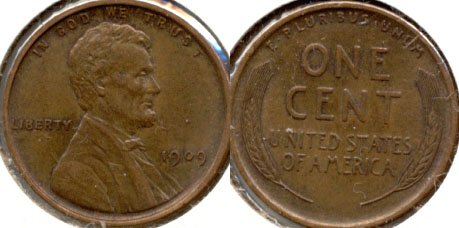 1909 Lincoln Cent AU-58 b
