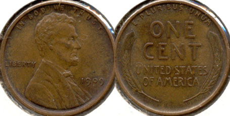 1909 Lincoln Cent AU-58 c