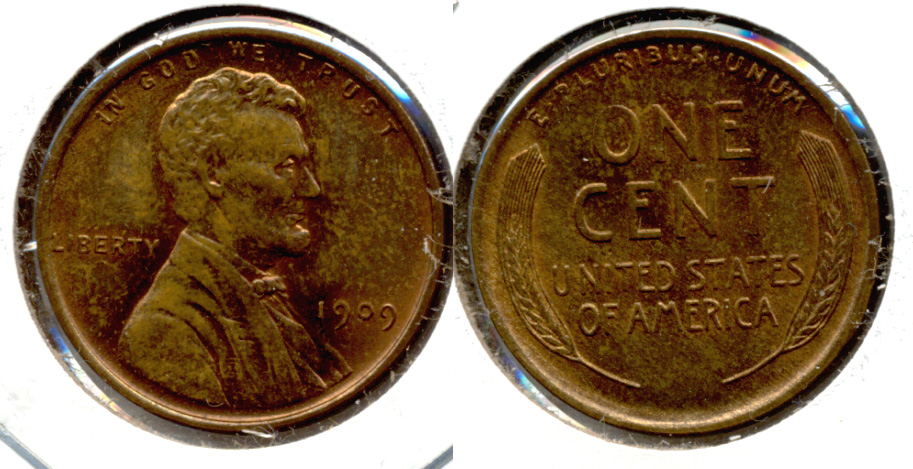1909 Lincoln Cent MS-64 Red Brown b