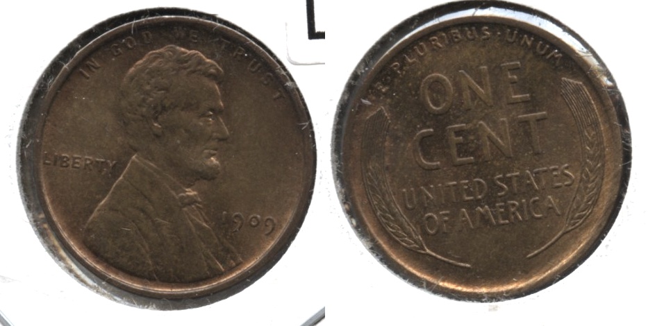 1909 Lincoln Cent MS-64 Red Brown d