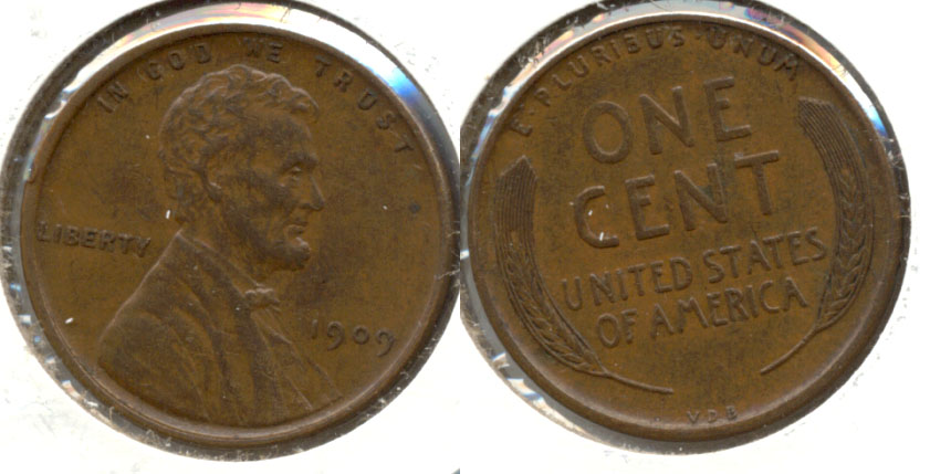 1909 VDB Lincoln Cent AU-50 d