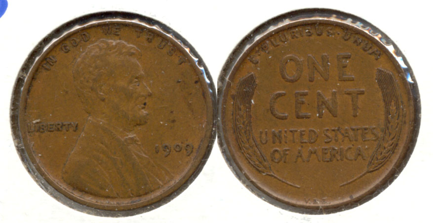 1909 VDB Lincoln Cent AU-50 f