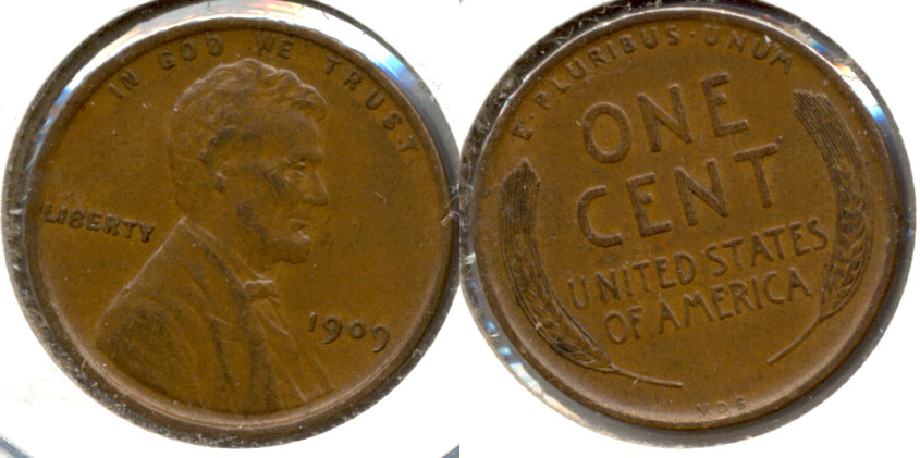 1909 VDB Lincoln Cent AU-50 h