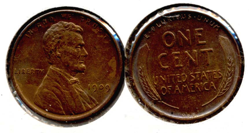 1909 VDB Lincoln Cent AU-50 l Questionable Color
