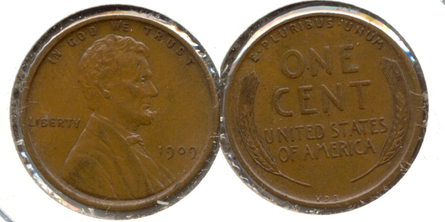 1909 VDB Lincoln Cent AU-50 r