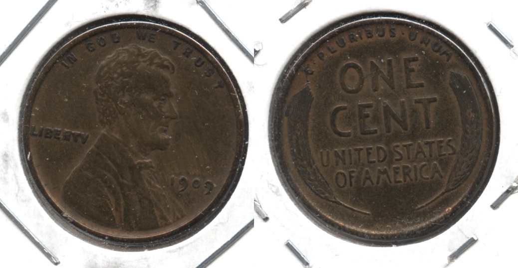 1909 VDB Lincoln Cent AU-50 #u Cleaned