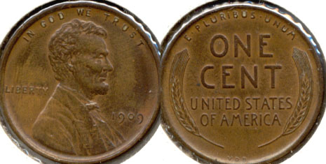 1909 VDB Lincoln Cent AU-55