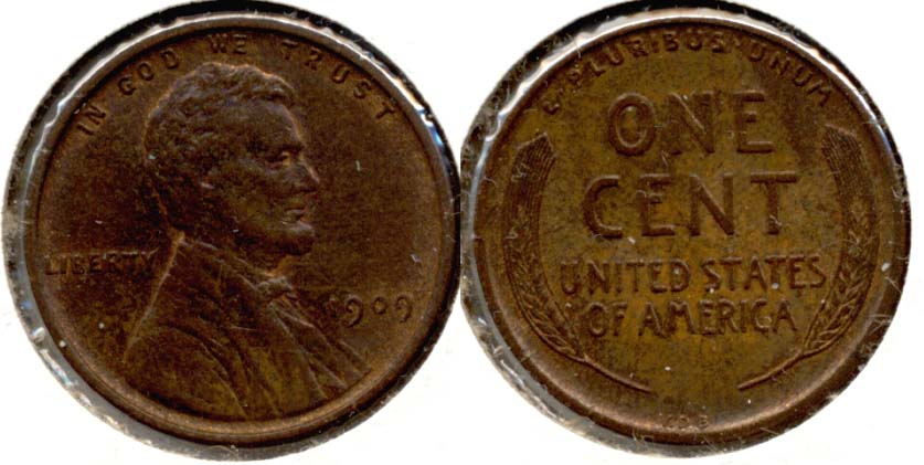 1909 VDB Lincoln Cent AU-55 aa