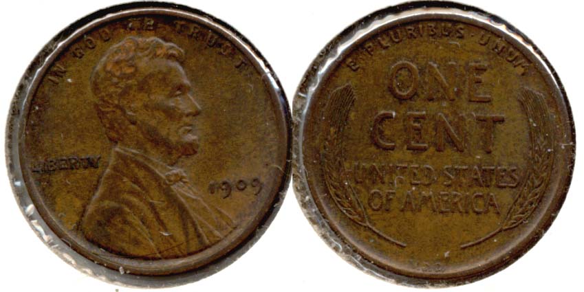 1909 VDB Lincoln Cent AU-55 ab