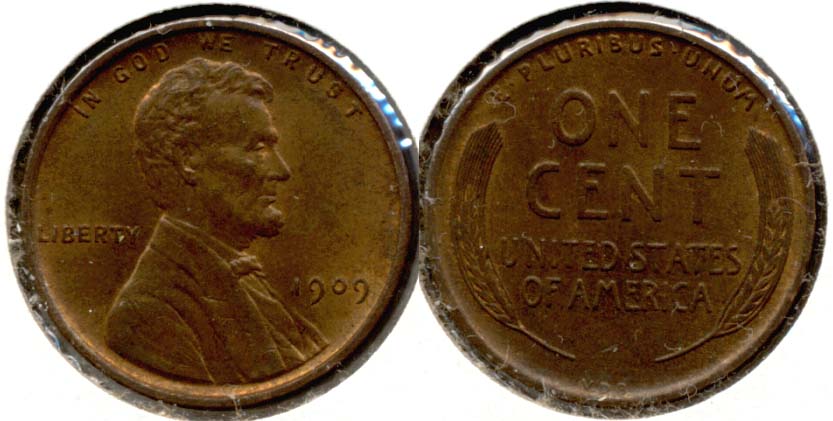 1909 VDB Lincoln Cent AU-55 ac