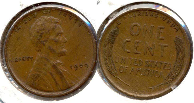 1909 VDB Lincoln Cent AU-55 ag