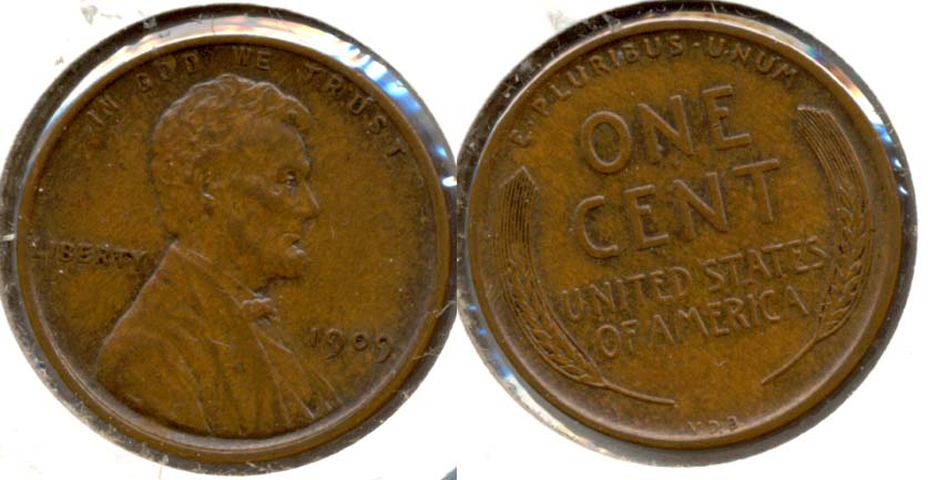 1909 VDB Lincoln Cent AU-55 ah
