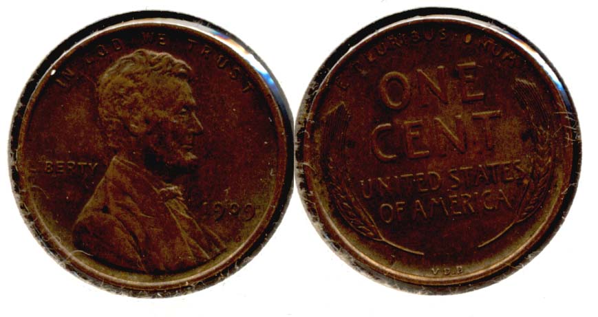 1909 VDB Lincoln Cent AU-55 am