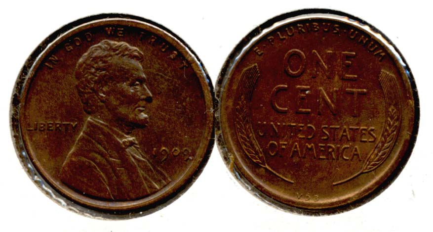 1909 VDB Lincoln Cent AU-55 ap