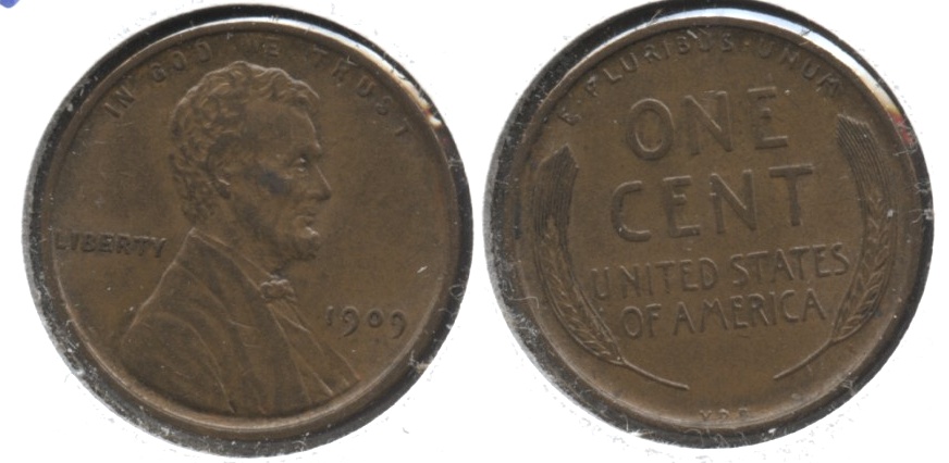 1909 VDB Lincoln Cent AU-55 #aw