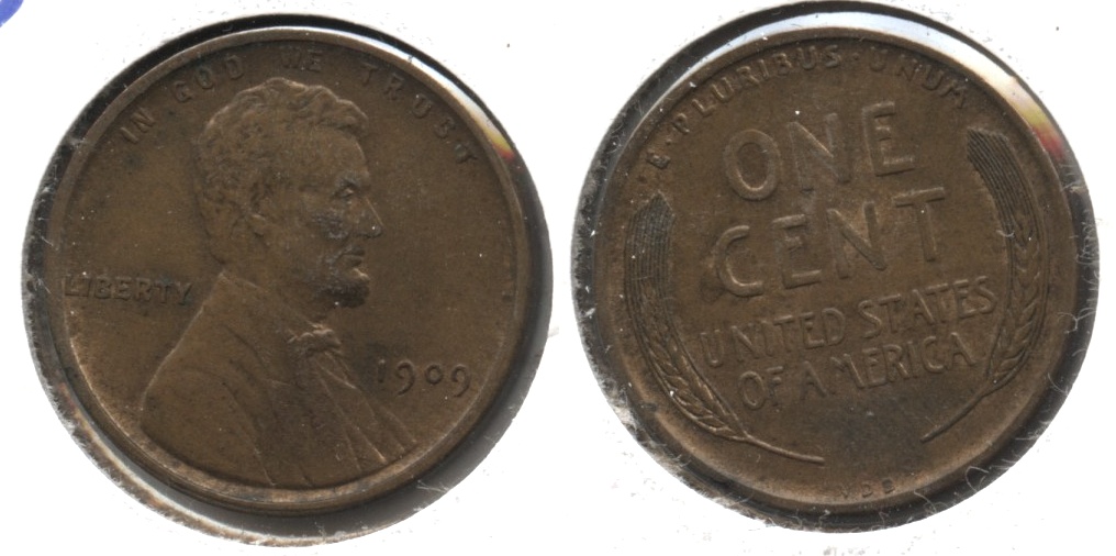 1909 VDB Lincoln Cent AU-55 #ba