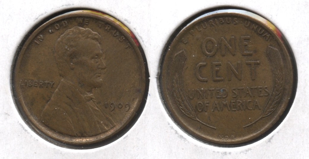 1909 VDB Lincoln Cent AU-55 #bc