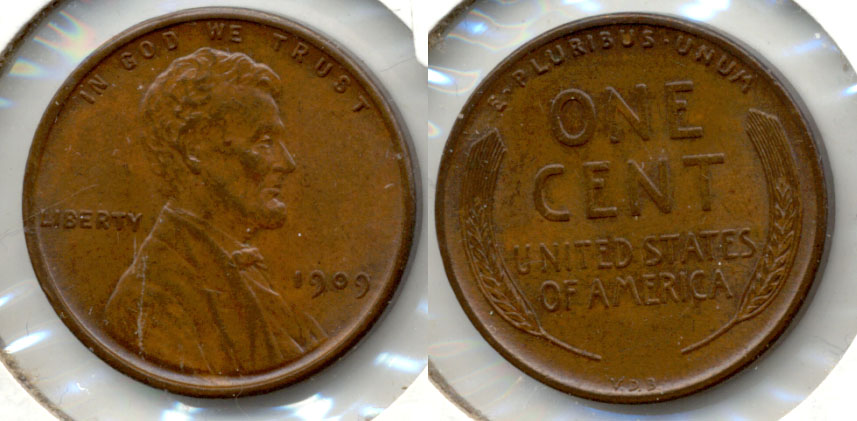 1909 VDB Lincoln Cent AU-55 m