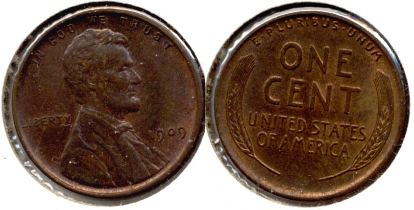 1909 VDB Lincoln Cent AU-55 n