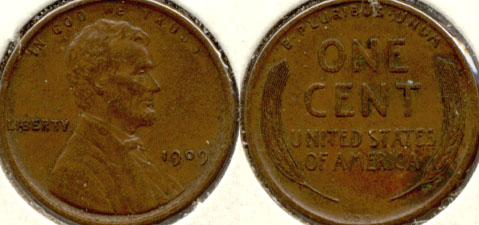1909 VDB Lincoln Cent EF-40 a
