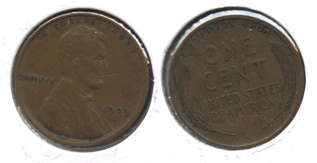 1909 VDB Lincoln Cent EF-40 #ao Obverse Scratch