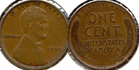 1909 VDB Lincoln Cent EF-40 f