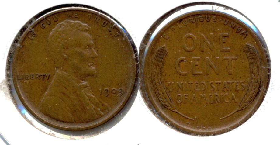 1909 VDB Lincoln Cent EF-45 d