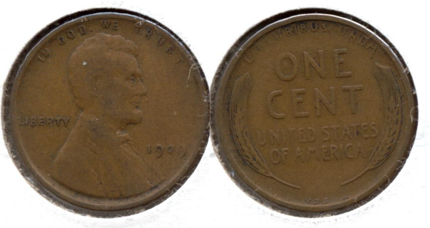 1909 VDB Lincoln Cent F-12 a