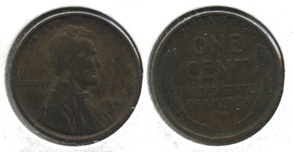 1909 VDB Lincoln Cent F-12 #m Cleaned Retoned